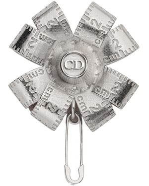 Dior Couture Charms Clover Brooch - White