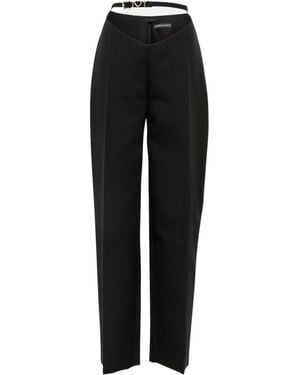 Y. Project Hollow-Out Belt Casual Trousers - Black