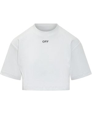 Off-White c/o Virgil Abloh Off Stamp Rib Cropped T-Shirt - White