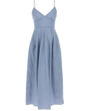 Co. Basque Striped Midi Dress - Blue
