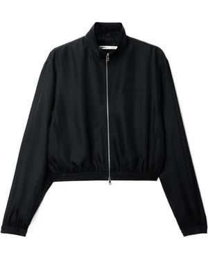 Alexander Wang Zip-Up Elasticated-Hem Jacket - Black