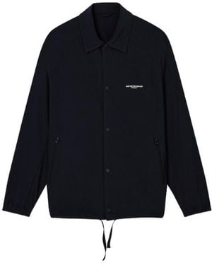 Emporio Armani Logo-Embroidered Jacket - Blue