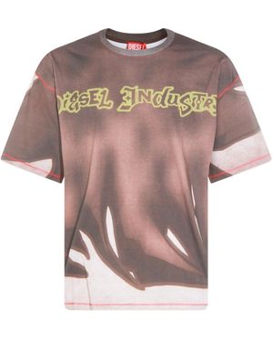 DIESEL Regular Fit Printed T-Shirt - Pink