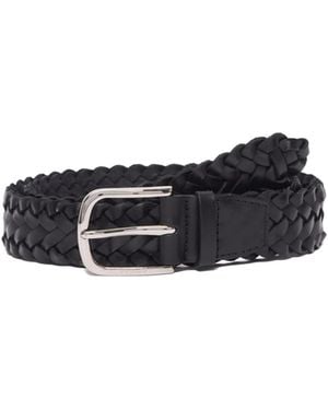 Orciani Braided Leather Belt - White
