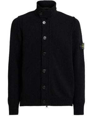 Stone Island Long-Sleeved Cardigan - Black