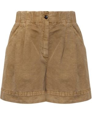 Moncler Grenoble Logo Embroidered Shorts - Natural