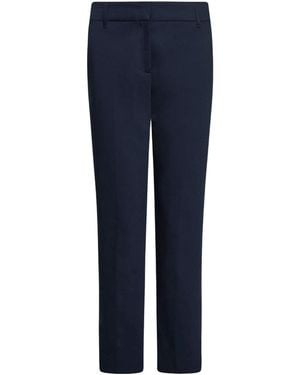 Marella Side-Slit Casual Trousers - Blue