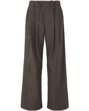 Homme Plissé Issey Miyake Homme Plissé Issey Miyake Zipped Wide-Leg Trousers - Grey