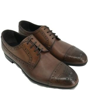 Emporio Armani Logo Business Casual Shoes - Brown
