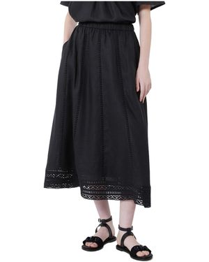 Weekend by Maxmara Broderie Anglaise Midi Skirt - Black