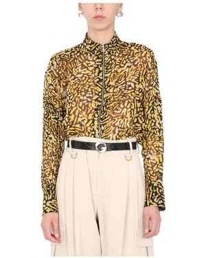 Givenchy Animal Print Zipped Shirt - Natural