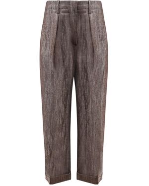 Brunello Cucinelli Straight Leg Pants - Gray