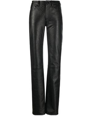 Marine Serre All-Over Embossed-Logo Leather Pants - Black