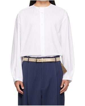 Hed Mayner Stand-Up Collar Shirt - White