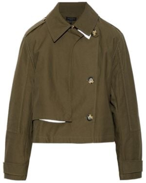 Rag & Bone Jamie Double-Breasted Cropped Jacket - Green