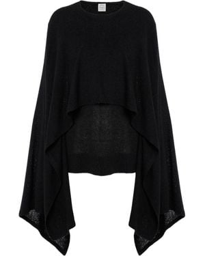 TOTEME Draped Silk Top - Black