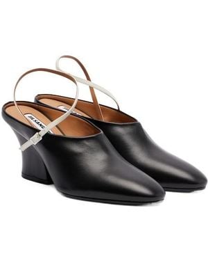 Jil Sander Leather Mules - Black