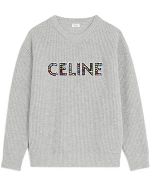 Celine Oversized Embroidered Jumper - Grey
