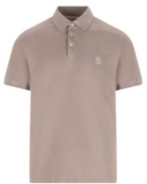 Brunello Cucinelli Logo Embroidered Short-Sleeved Polo Shirt - Multicolour