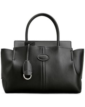 Tod's Sac Shopping En Cuir Petit - Black
