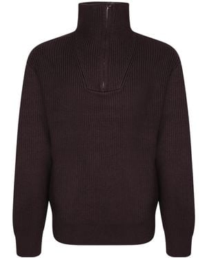 Officine Generale Officine Générale Half-Zip High Collar Knitwear - Blue