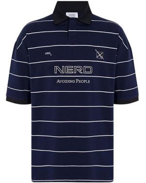 Vetements Striped Polo Shirt - Blue