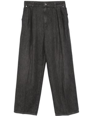 Michael Kors Button Detailed Straight Leg Jeans - Grey