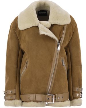 Dondup Shearling Belted Jacket - Green