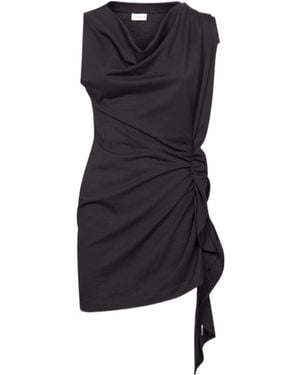 Dries Van Noten Sleeveless Asymmetrical Draped Blouse - Black