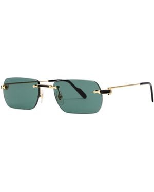 Cartier Rimless Rectangle Sunglasses - Green