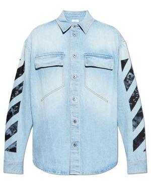 Off-White c/o Virgil Abloh Fresco Button-Up Denim Shirt - Blue