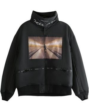 Undercover Elastic Hem Coat - Black