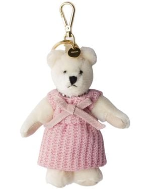 Prada Teddy Bear Keychain Charm - Pink