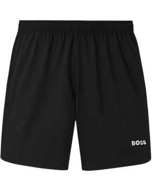 BOSS Boss Logo Trim Shorts - Black