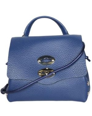 Zanellato Studded Leather Shoulder Bag - Blue