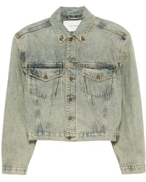 Entire studios Shrunken Denim Jaket Surface Wave - Green