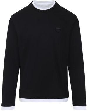 Prada Double-Layered Long-Sleeved T-Shirt - Black