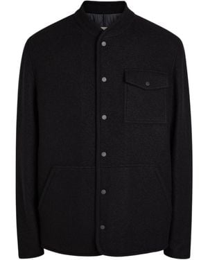 Moncler Boiled Wool Overshirt - Black