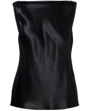 Nina Ricci Silk-Blend Satin Top - Black