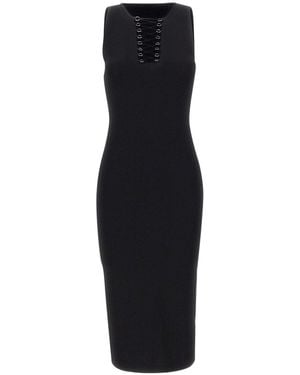 Kaos Braided Detail Knitted Midi Dress - Black