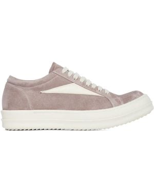 Rick Owens Low Top Lace Up Sneaks - Grey