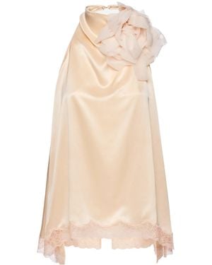 Magda Butrym Re26 Halterneck Lace-Trim Top - Natural