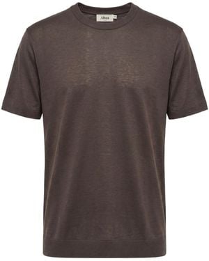 Altea Crew-Neck Linen T-Shirt - Grey