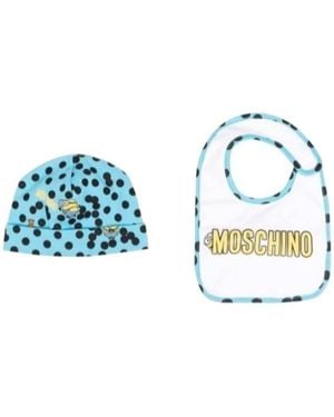 Moschino Minion-Teddy Bear Print Hat Set - Blue