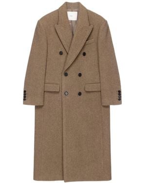 DUNST Tailored Double-Breasted Coat - Brown