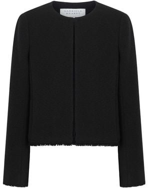Gabriela Hearst Normand Frayed Wool And Cashmere-Blend Jacket - Black