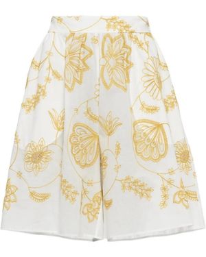 Eres Floral-Print Shorts - White