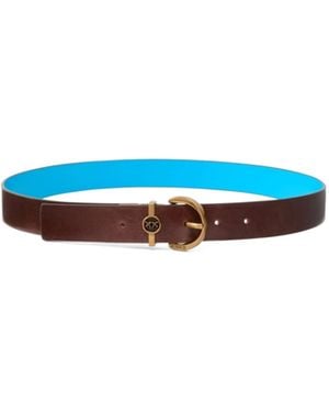 Pinko Love Birds Logo Reversible Belt - Blue
