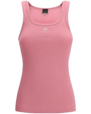 Pinko Multicolour Cotton Sleeveles T - Pink