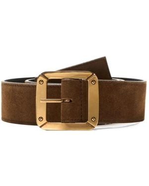 Acne Studios Square-Buckle Leather Belt - Brown